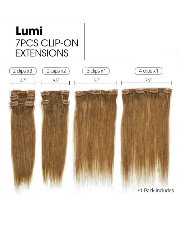 Hair Couture 100% Human Hair Extensions LUMI 7 piece Clip-ins