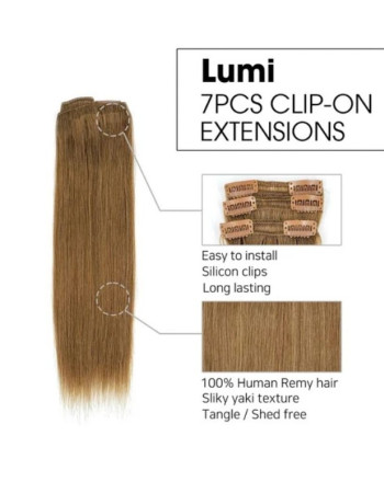 Hair Couture 100% Human Hair Extensions LUMI 7 piece Clip-ins