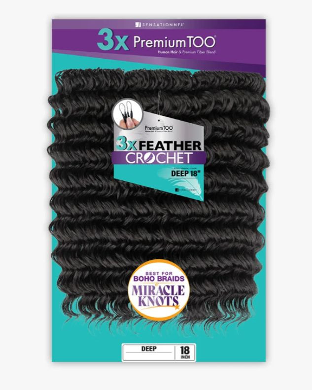 Sensationnel Human Hair Blend Premium Too 3X Feather Crochet Deep 18"