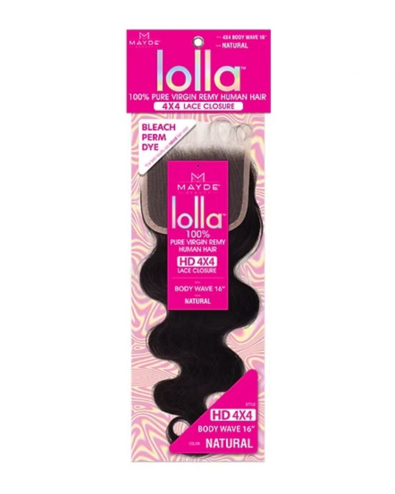 Mayde Lolla Virgin Hair HD Lace Closure 4x4 Body Wave