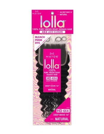 Mayde Lolla Virgin Hair HD Lace Closure 4x4 Deep Wave