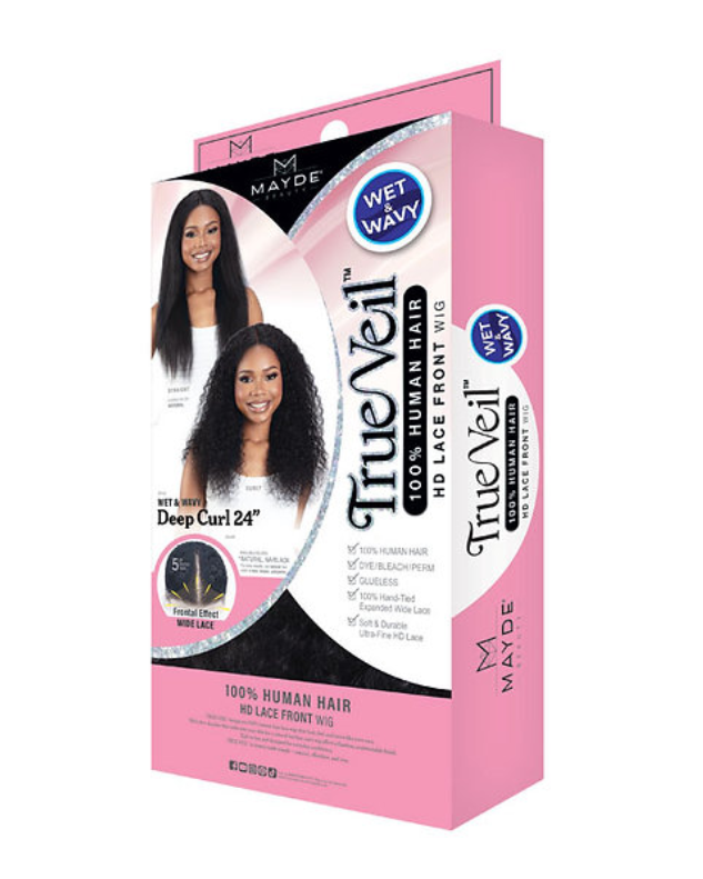 Mayde True Veil  Wet & Wavy Deep Curl 26" 100% Human Hair Lace Wig