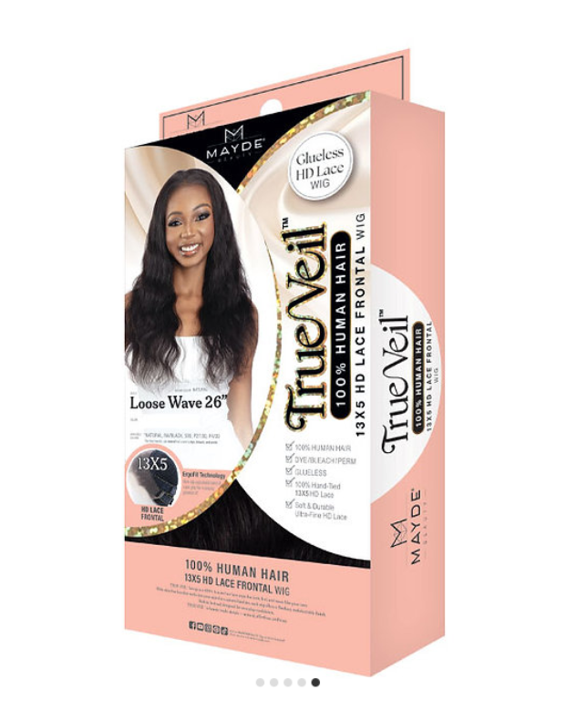 Mayde True Veil Loose Wave 26" 100% Human Hair 13X5 HD Lace Frontal Wig