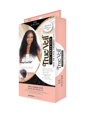 Mayde True Veil Deep Curl 26" 100% Human Hair 13X5 HD Lace Frontal Wig