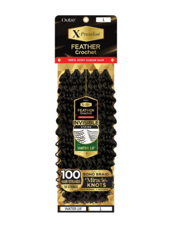 Outre X-Pression 100% Remy Human Hair Feather Crochet Braid - WATER 18"