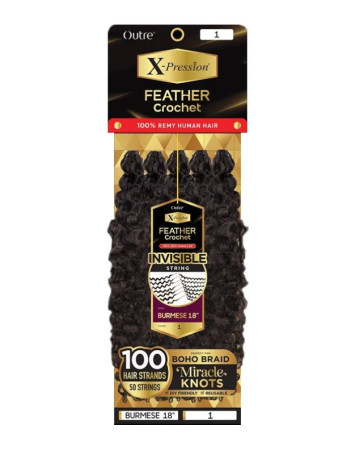 Outre X-Pression 100% Remy Human Hair Feather Crochet Braid - BURMESE 18"