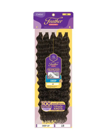 Outre Premium Purple Pack Brazilian Bundle Feather Crochet Braids - DEEP 18" - Human Hair Blend