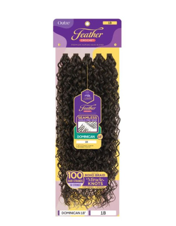 Outre Premium Purple Pack Brazilian Bundle Feather Crochet Braids - DOMINICAN 18" - Human Hair Blend