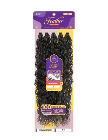 Outre Premium Purple Pack Brazilian Bundle Feather Crochet Braids - HAWAIIAN 18" - Human Hair Blend