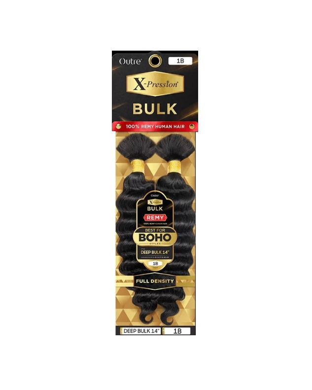 Outre X-Pression Bulk Remy Human Hair Braiding - HUMAN BULK REMY DEEP BULK 14"