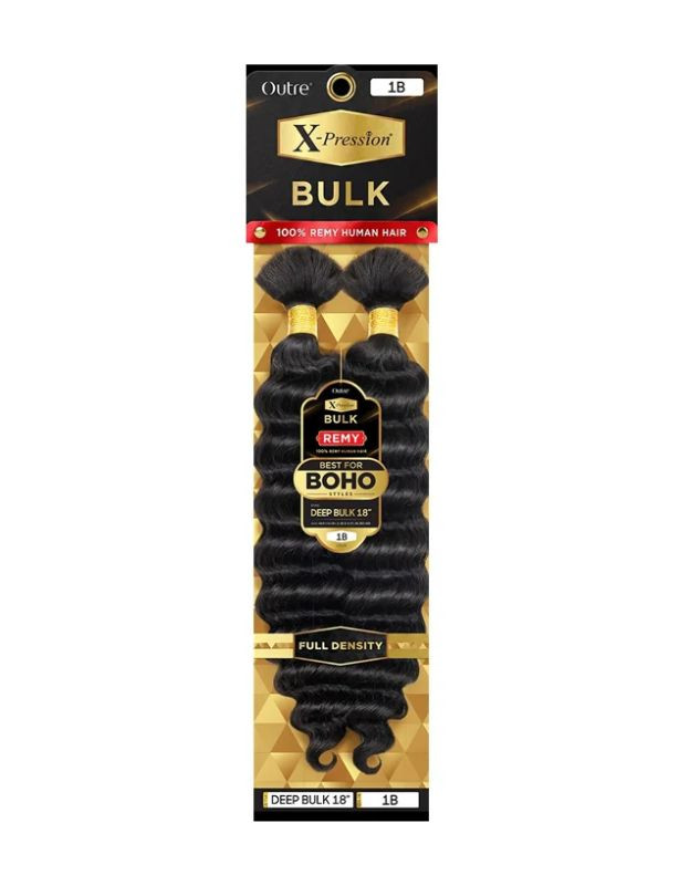 Outre X-Pression Bulk Remy Human Hair Braiding - HUMAN BULK REMY DEEP BULK 18"