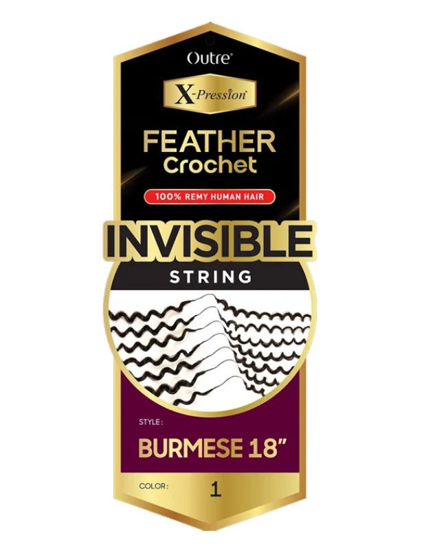 Outre X-Pression 100% Remy Human Hair Feather Crochet Braid - BURMESE 18"