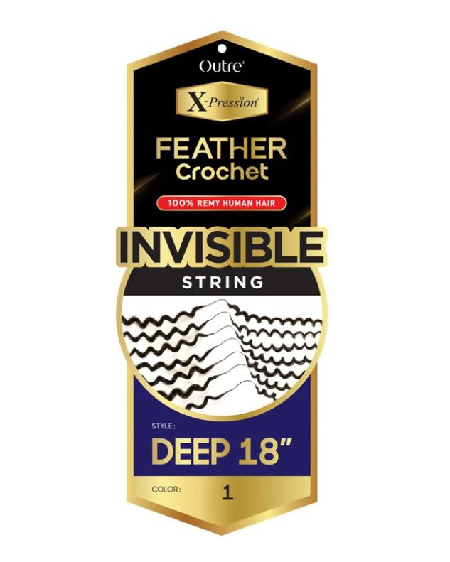 Outre X-Pression 100% Remy Human Hair Feather Crochet Braid - DEEP 18"