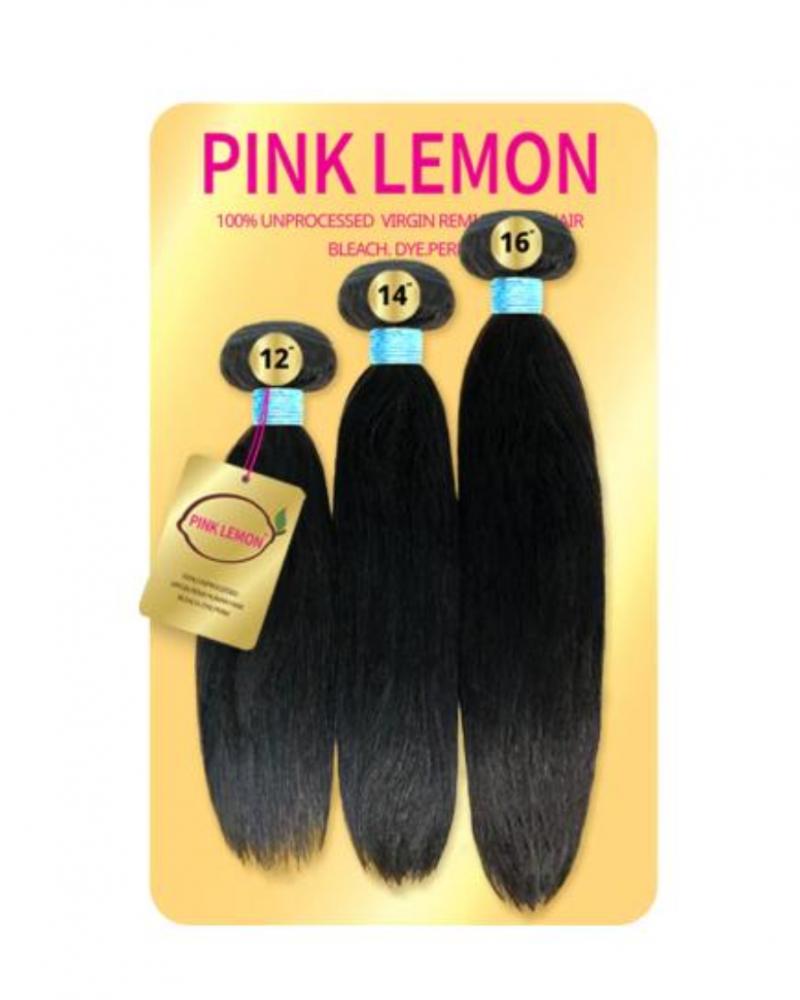 Pink Lemon Virgin Human Hair Weave 3 Bundles Straight