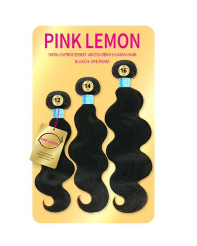 Pink Lemon Virgin Human Hair Weave 3 Bundles Body Wave