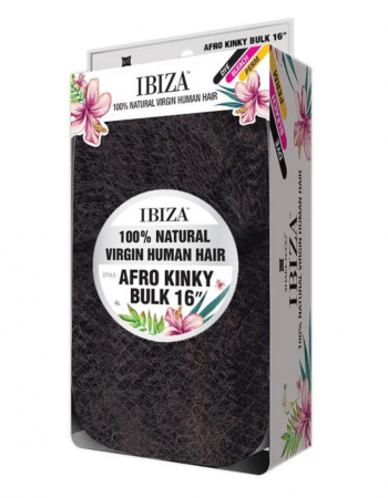 Shake-N-Go Natural Virgin Human Hair Braids Ibiza Afro Kinky Curly Bulk 16"