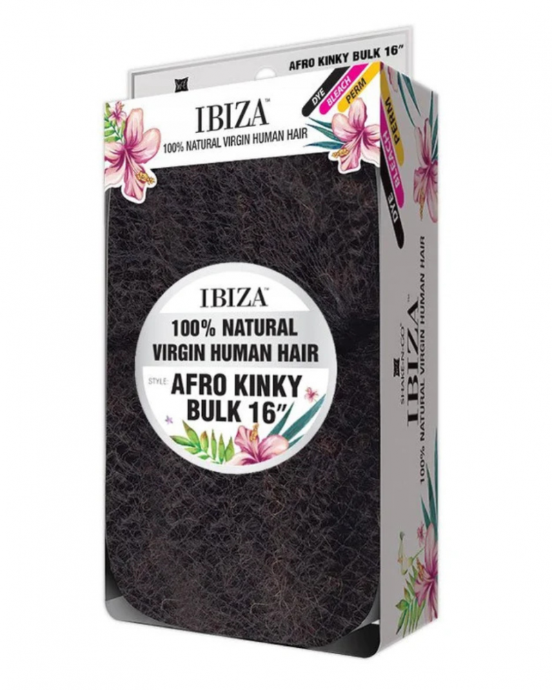 Shake-N-Go Natural Virgin Human Hair Braids Ibiza Afro Kinky Curly Bulk 16"