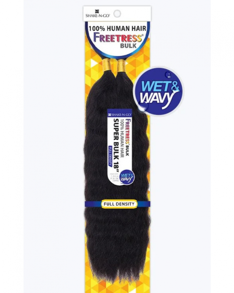 FreeTress Human Hair Braids Wet N Wavy Super Bulk 18"
