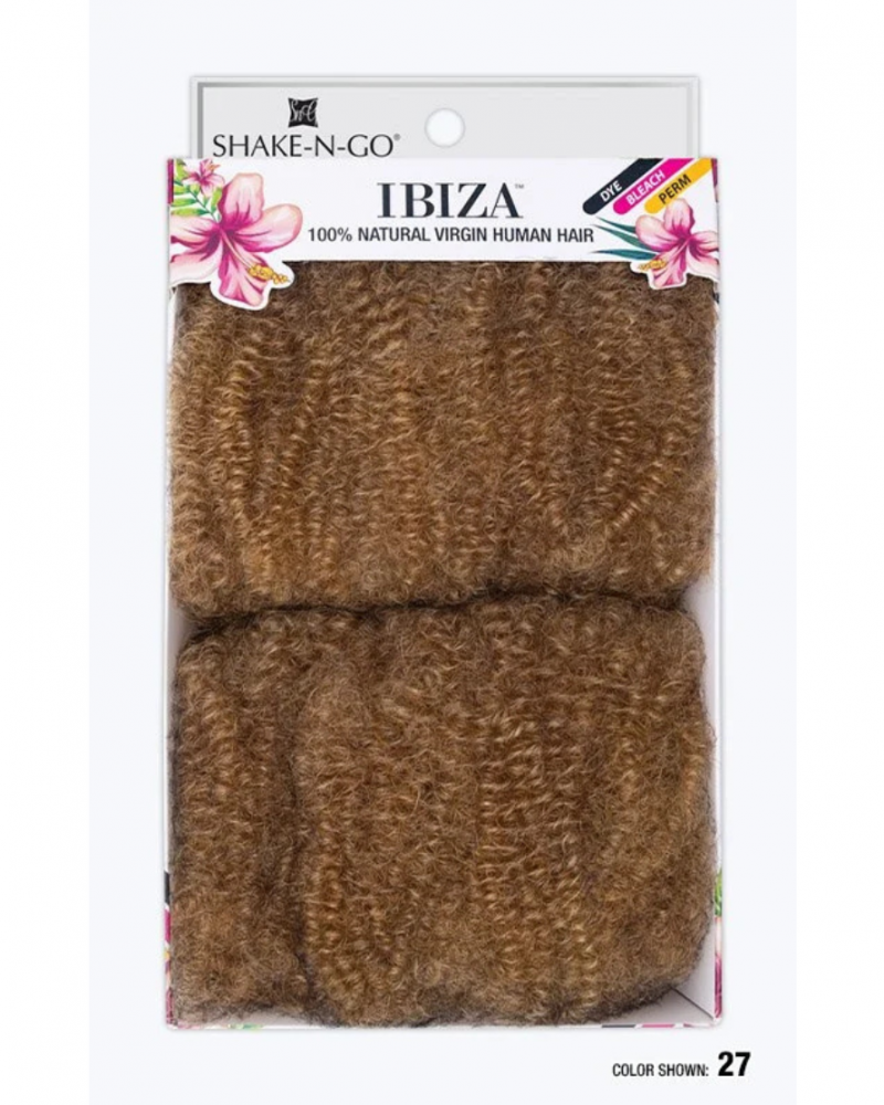 Shake-N-Go Natural Virgin Human Hair Braids Ibiza Afro Kinky Curly Bulk 12"