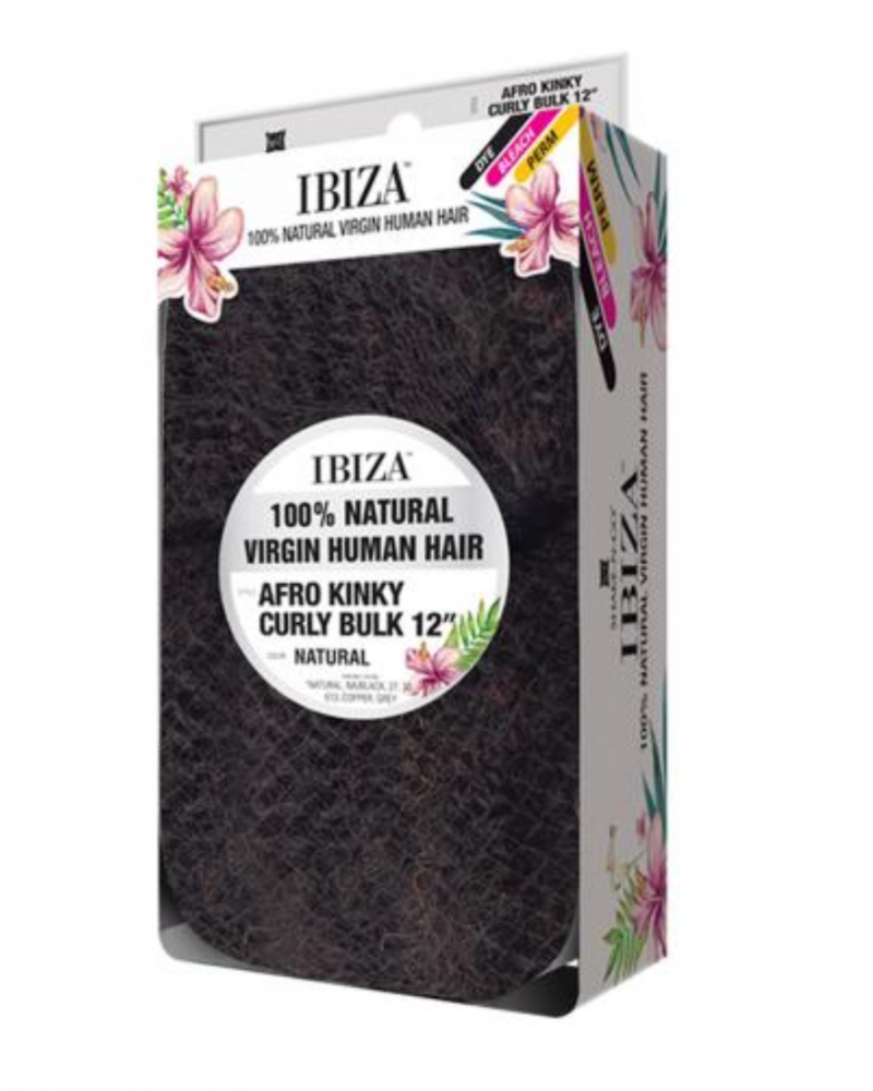 Shake-N-Go Natural Virgin Human Hair Braids Ibiza Afro Kinky Curly Bulk 12"