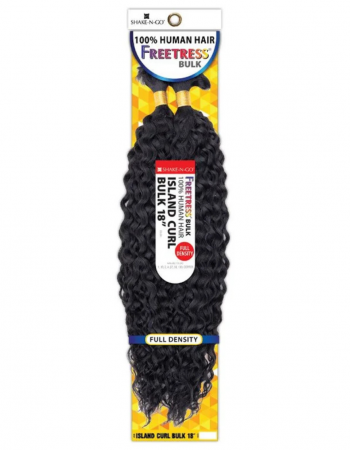 FreeTress Human Hair Braids Island Curl Bulk 18"
