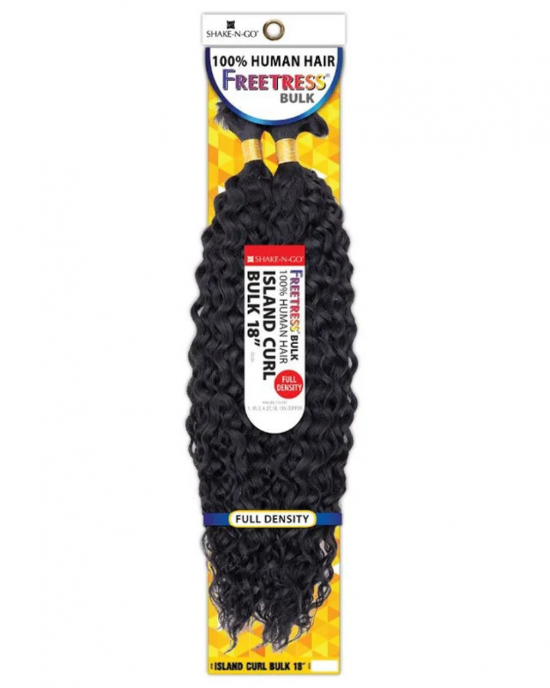 FreeTress Human Hair Braids Island Curl Bulk 18"