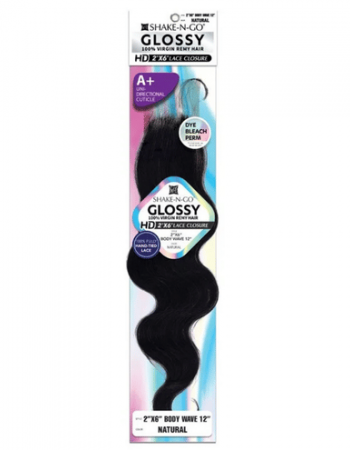 Shake-N-Go Virgin Remy Hair HD Lace Closure Glossy 2X6 Body Wave