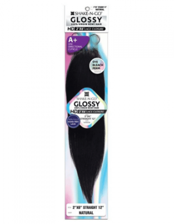 Shake-N-Go Virgin Remy Hair HD Lace Closure Glossy 2X6 Straight