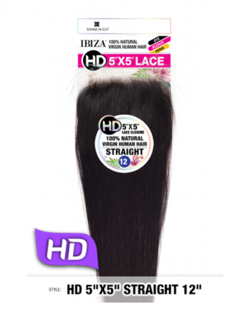 Ibiza Natural Virgin Human Hair 5X5 HD Lace Closure Straight (10"-16")