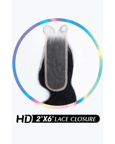 Shake-N-Go Virgin Remy Hair HD Lace Closure Glossy 2X6 Body Wave
