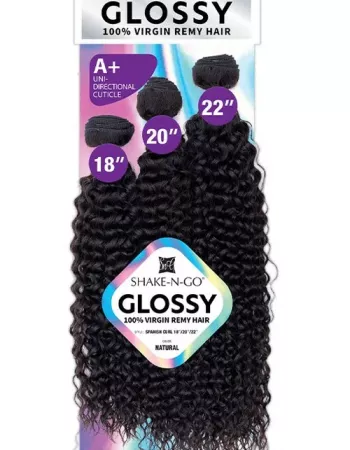 Shake-N-Go Virgin Remy Hair Weave Glossy 3 Bundles Spanish Curl