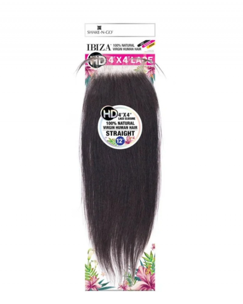 Ibiza Natural Human Hair Ibiza 4X4 HD Lace Closure Straight (10"-18")