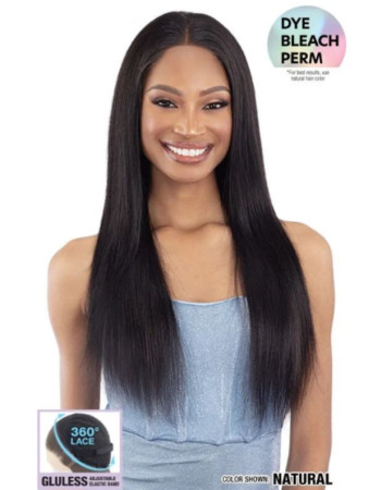 Shake N Go Glossy Glueless 100% Virgin Remy Hair 360 HD 13x4 Lace Frontal Wig - STRAIGHT 24"