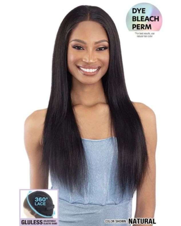 Shake N Go Glossy Glueless 100% Virgin Remy Hair 360 HD 13x4 Lace Frontal Wig - STRAIGHT 24"