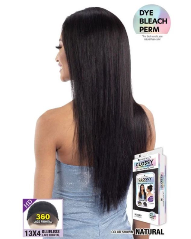 Shake N Go Glossy Glueless 100% Virgin Remy Hair 360 HD 13x4 Lace Frontal Wig - STRAIGHT 24"