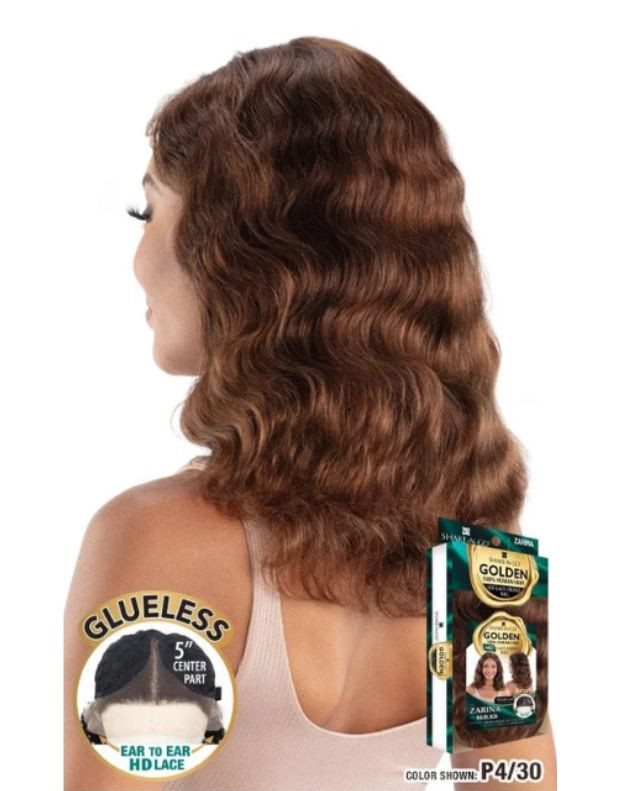 Shake N Go Golden 100% Human Hair Glueless HD 5" Deep Part Lace Front Wig - ZARINA