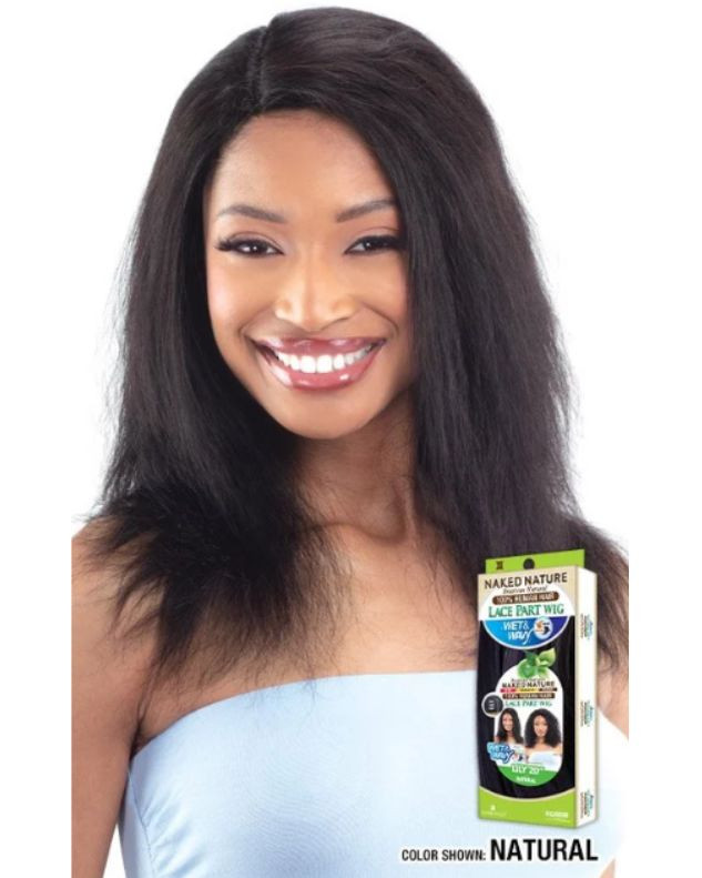 Shake N Go Naked Nature 100% Human Hair Side Lace Part Wig - LILY 20" - Wet & Wavy