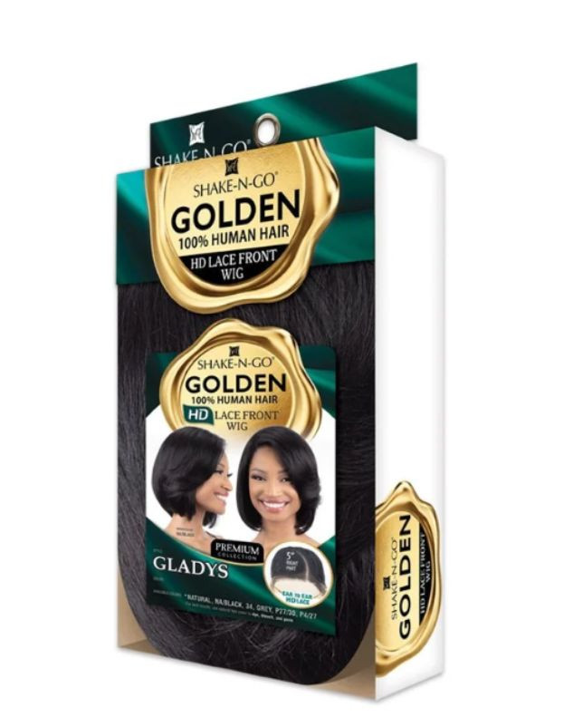 Shake N Go Golden 100% Human Hair HD Lace Front Wig - GLADYS - 5" Deep Part
