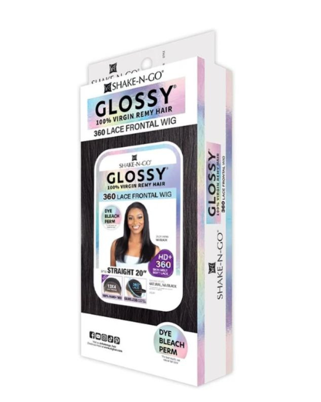 Shake N Go Glossy Glueless 100% Virgin Remy Hair 360 HD 13x4 Lace Frontal Wig - STRAIGHT 20"