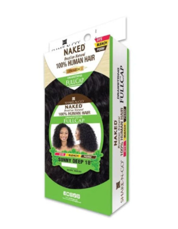 Shake N Go Naked 100% Human Hair Drawstring Full Cap Half Wig - SUNNY DEEP 18"