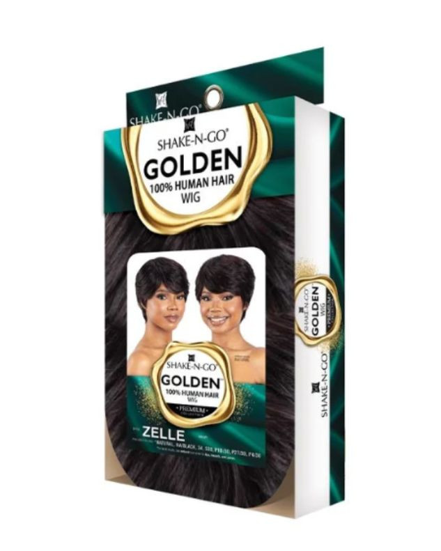 Shake N Go Golden 100% Human Hair Full Wig - ZELLE