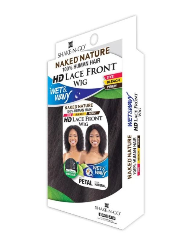 Shake N Go Naked Nature 100% Human Hair HD 5" Deep Parting Lace Front Wig - PETAL - Wet & Wavy