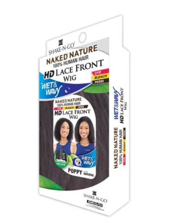 Shake N Go Naked Nature 100% Human Hair HD 5" Deep Parting Lace Front Wig - POPPY - Wet & Wavy