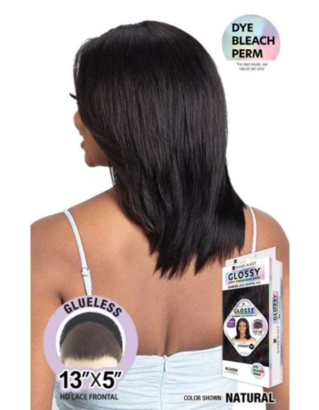 Shake N Go Glossy 100% Virgin Remy Hair Glueless 13x5 HD Lace Frontal Wig - STRAIGHT 14"