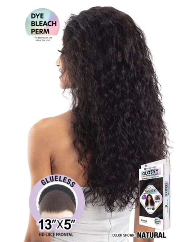 Shake N Go Glossy 100% Virgin Remy Hair Glueless 13x5 HD Lace Front Wig - Deep 22"