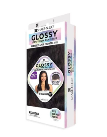 Shake N Go Glossy 100% Virgin Remy Hair Glueless 13x5 HD Lace Frontal Wig - STRAIGHT 20"