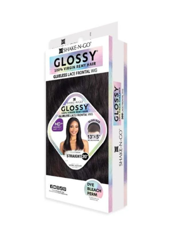 Shake N Go Glossy 100% Virgin Remy Hair Glueless 13x5 HD Lace Frontal Wig - STRAIGHT 20"
