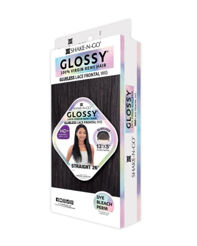 Shake N Go Glossy 100% Virgin Remy Hair Glueless 13x5 HD Lace Front Wig - STRAIGHT 26"