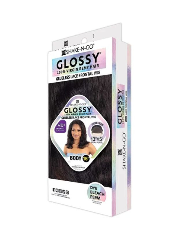 Shake N Go Glossy 100% Virgin Remy Hair Glueless 13x5 HD Lace Frontal Wig - BODY 16"
